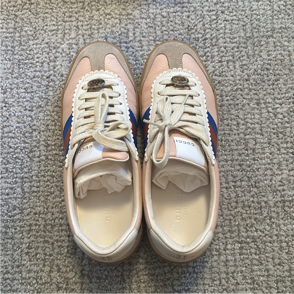 100% Authentic Gucci Women's Pink and Blue Sneakers - Picture 2 of 6